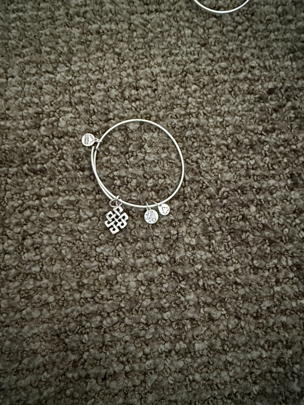 Alex and Ani Silver Celtic Knot Charm Expandable Bangle